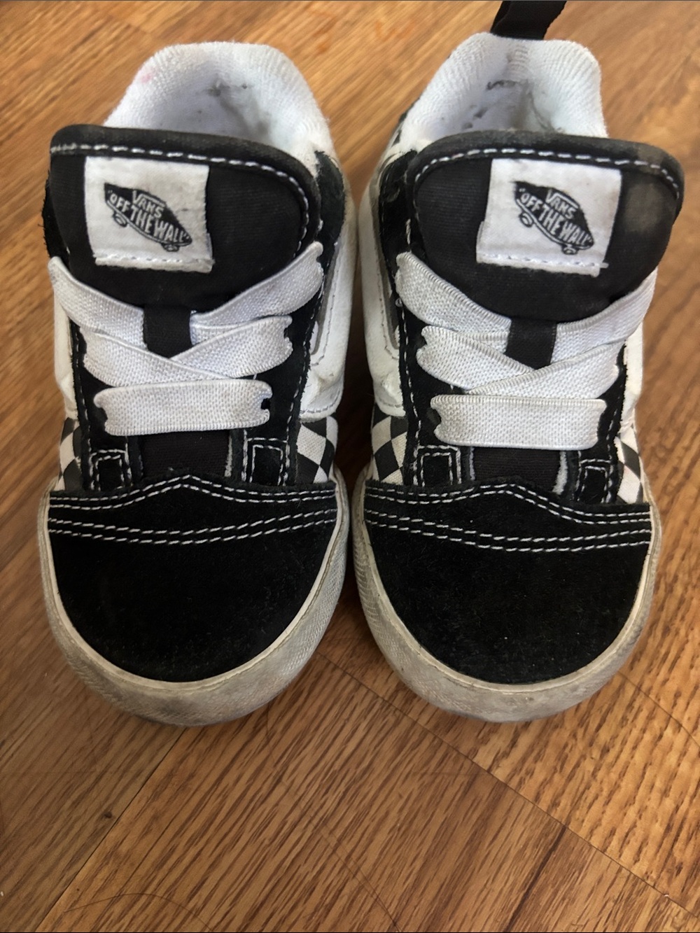 Vans Kids Black and White Checkerboard Low Top Sneakers